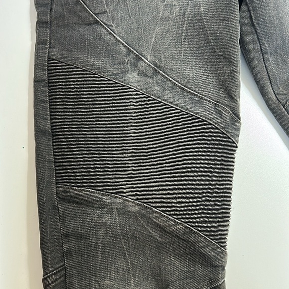 FREE PEOPLE VICTOR MOTO GRAY/BLACK MID RISE FLARE JEANS SIZE 28 - Picture 9 of 12